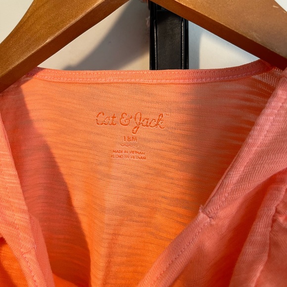 NWT Cat & Jack Short Sleeve Solid Knit Dress Size 18M peach Pink - Picture 3 of 5